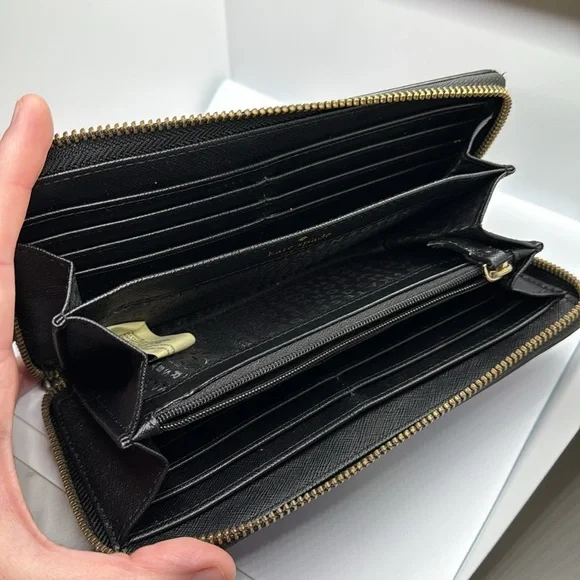 Kate Spade Black and Purple Polka Dot Wallet - Picture 4 of 5